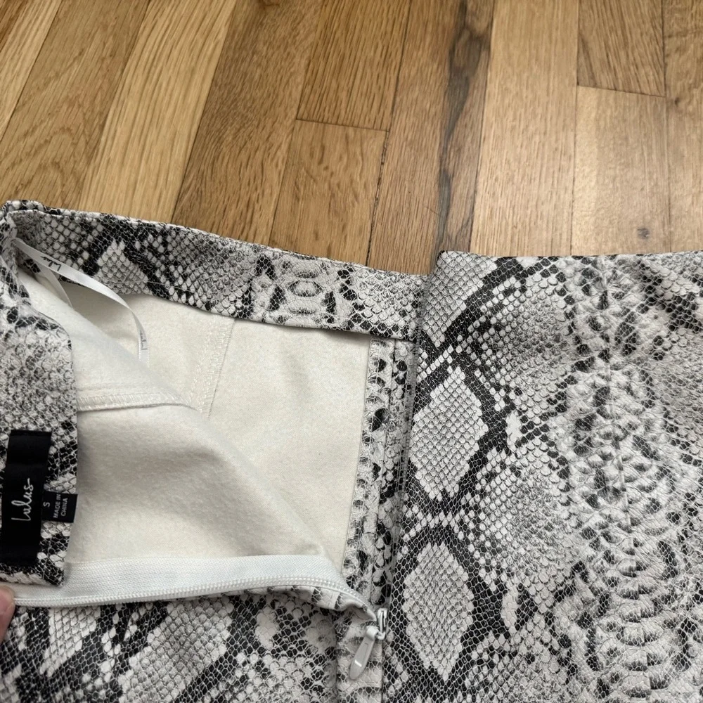 Lulus Venture Out Beige Snake Print Vegan Leather Mini Skirt - Picture 6 of 14